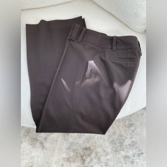 Ann Taylor Loft Brown-Straight Wide Leg Trousers-“Ann”-Size 4. Sewn in pockets. - Picture 4 of 7
